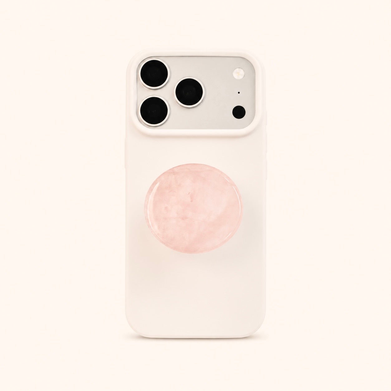Rose Quartz Crystal Phone Grip Holder - Pink