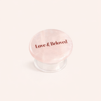 Love and Beloved Rose Quartz Crystal Phone Grip Holder - Pink