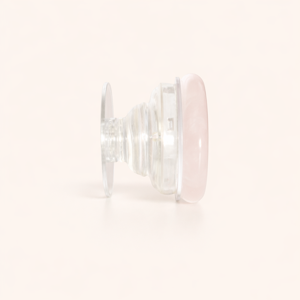 Love and Beloved Rose Quartz Crystal Phone Grip Holder - Pink