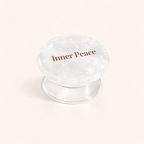 Inner Peace Clear Quartz Crystal Phone Grip Holder - White