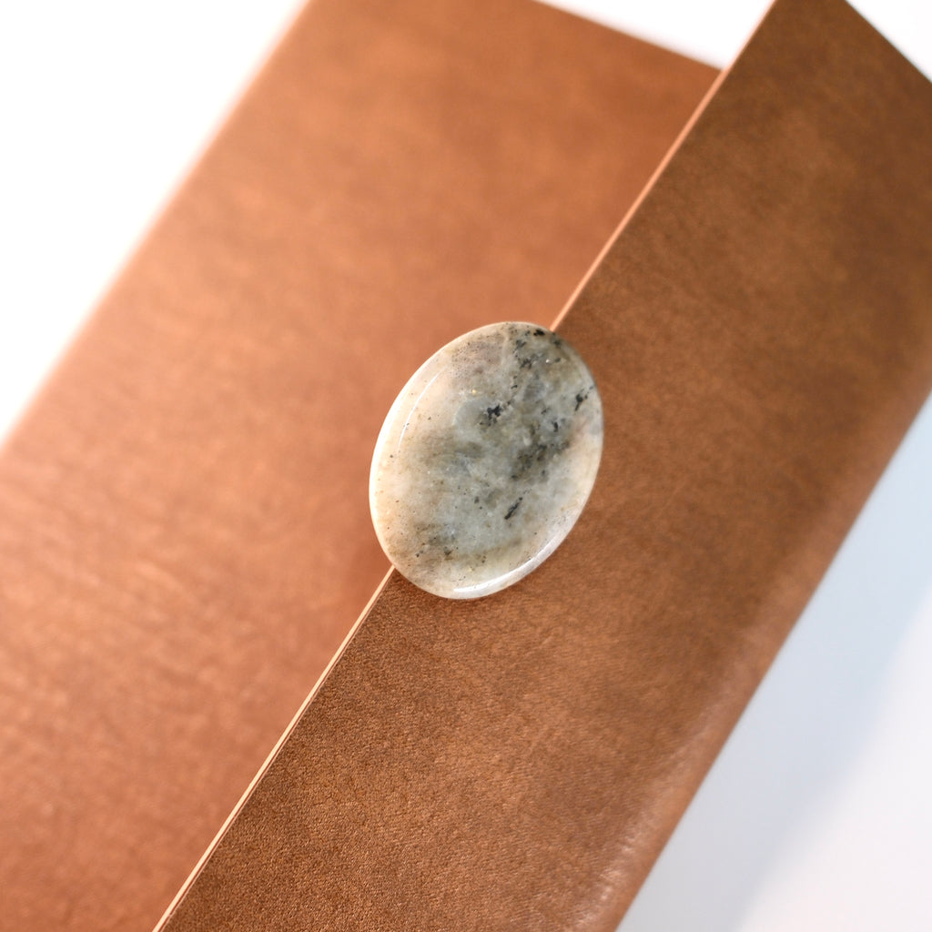 “Book of Destiny Journal” with Green Labradorite Crystal